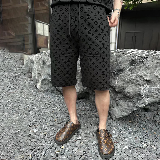 lv louis vuitton monogram jacquard shorts
